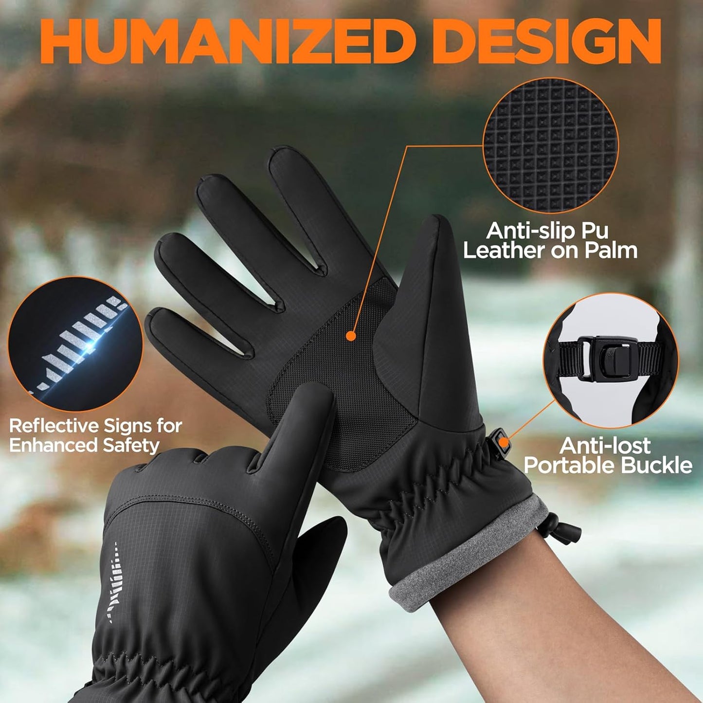 Waterproof and Warm Winter Gloves for Skiing and Snow