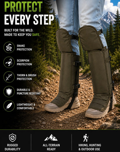 Tactical Leg Gaiters | Protection Against Animal Bites, Thorns & Cacti Buy one, get one free.