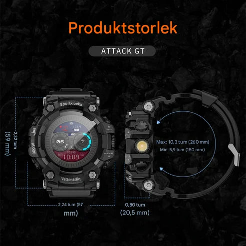 LOKMAT ATTACK-GT Smartwatch – Waterproof & Bluetooth