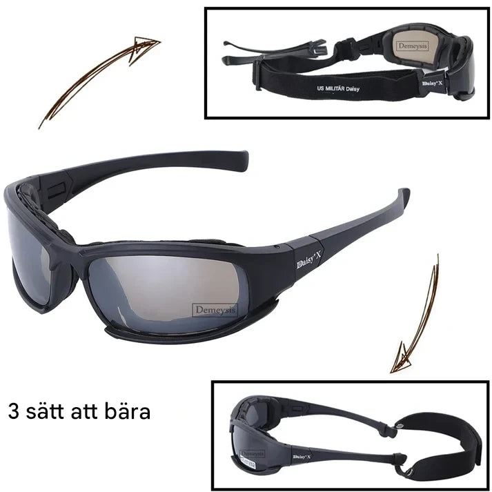 Tactical Men’s Glasses with 4 Lenses – Night Vision