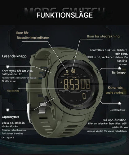 SANDA 2145 Military Digital Watch – 50 m Water Resistant