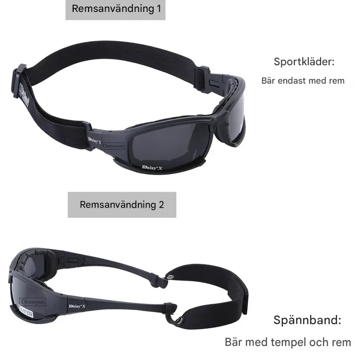 Tactical Men’s Glasses with 4 Lenses – Night Vision