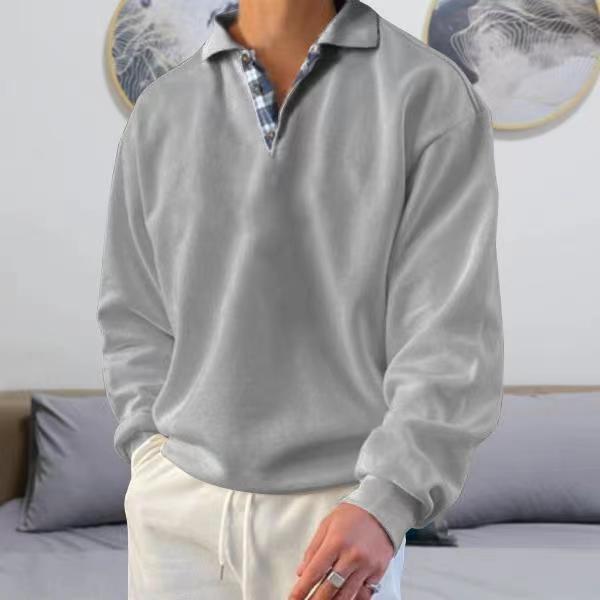 Bruno - Herren Langarm-Hoodie mit V-Ausschnitt
