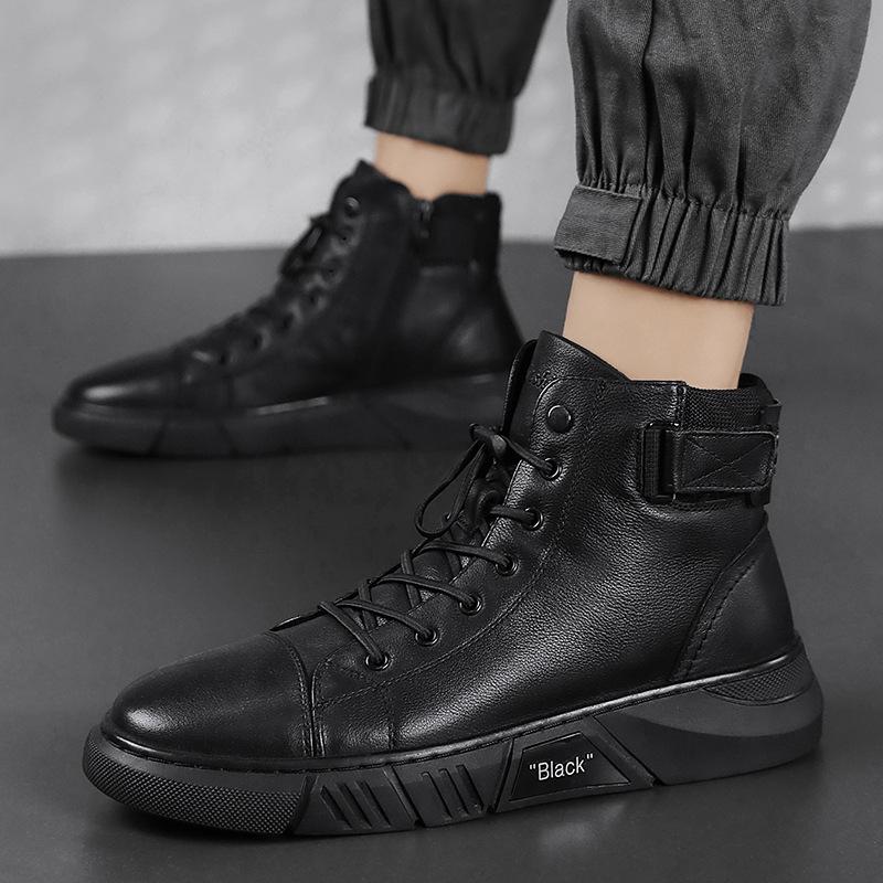 Hector - Robuste schwarze Lederstiefel für Herren