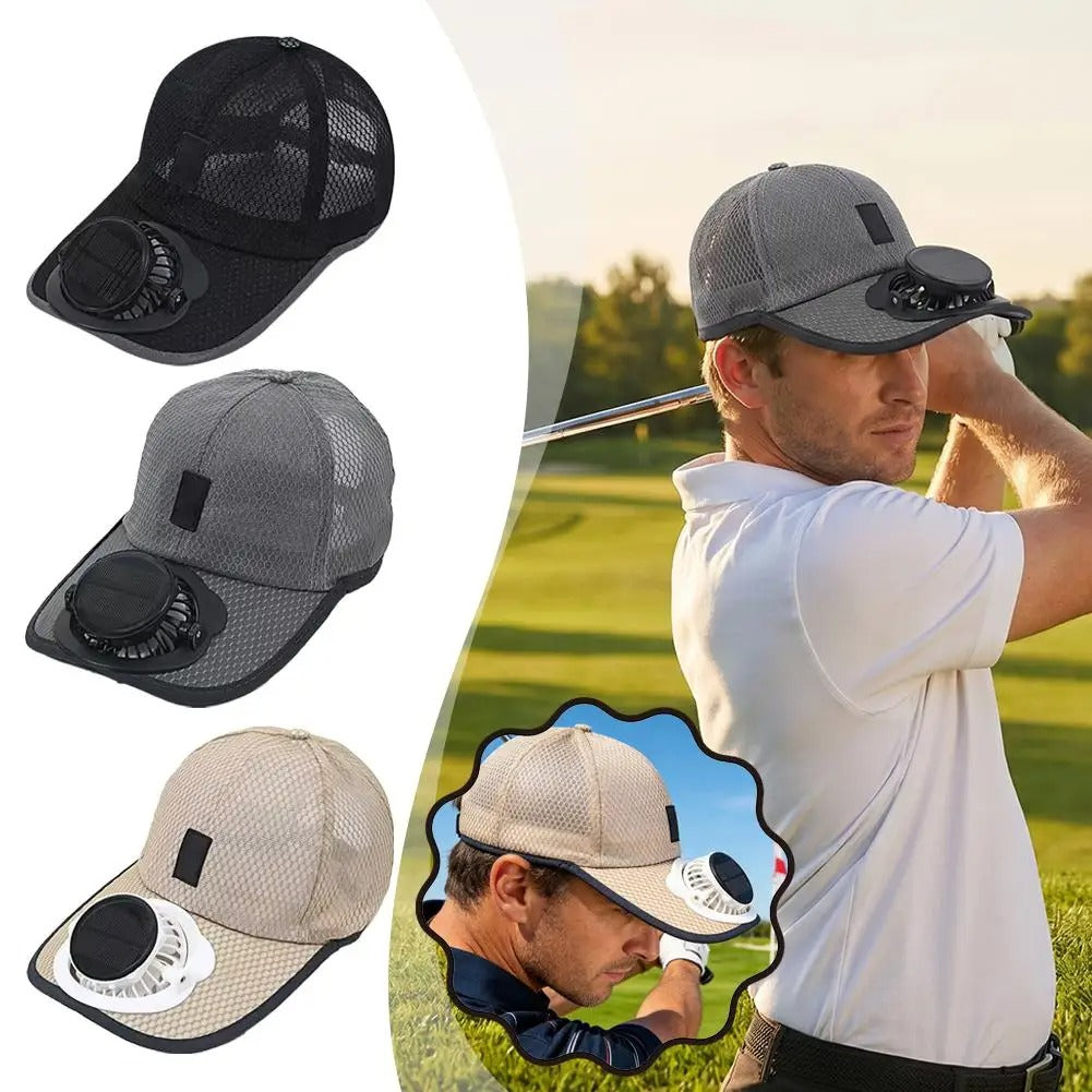 Solar-Powered Cap with Fan