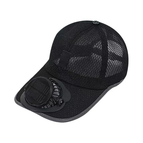 Solar-Powered Cap with Fan