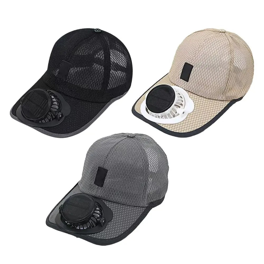 Solar-Powered Cap with Fan