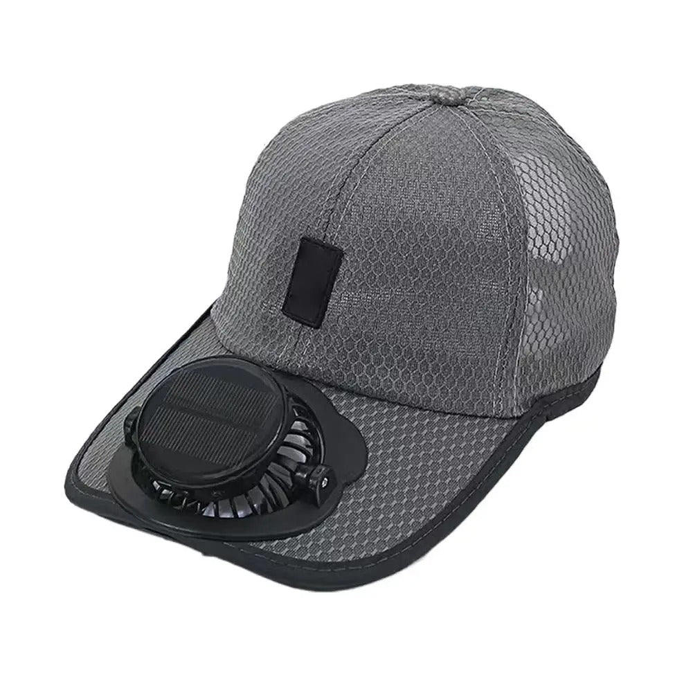Solar-Powered Cap with Fan