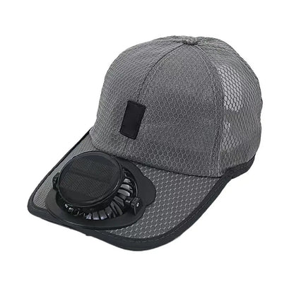 Solar-Powered Cap with Fan